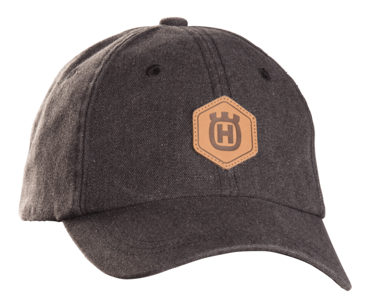 Šiltovka tmavo šedá s koženým logom Husqvarna
