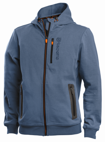 Mikina s kapucňou Xplorer, unisex, šedo-modrá